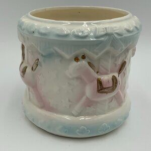 Vtg Giftwares Company Nancy Pew Baby Planter Carousel of Horses